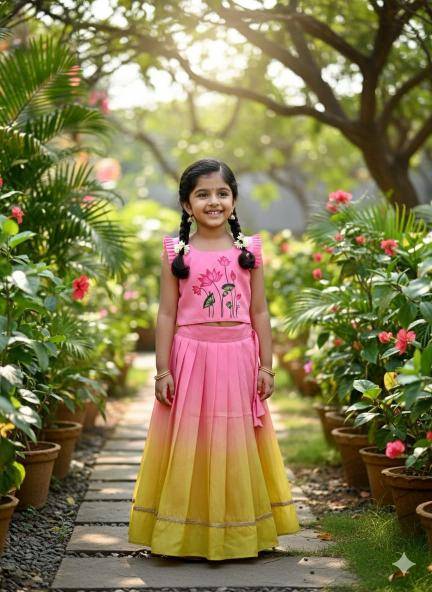 Dhanlaxmi Flower Silk Pink Kidswear wholesale suppliers